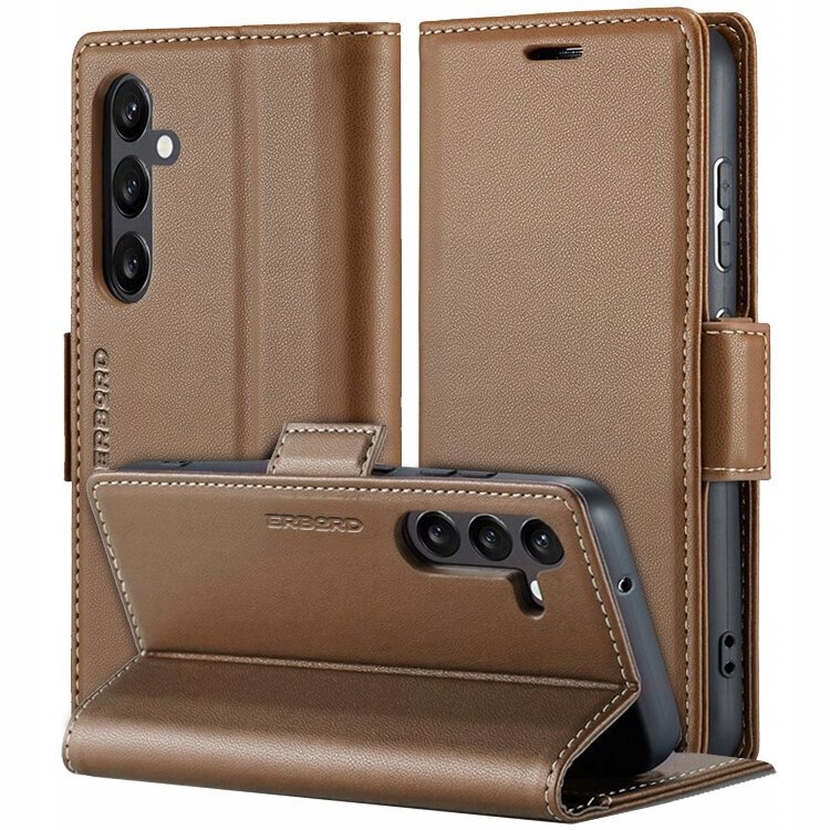 Etui Portfel do Galaxy A55 5G, Erbord Glossy case obudowa z klapką Skóra