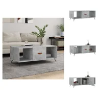 Ławy i stoliki kawowe - vidaXL Stolik kawowy betonowy szary 102x50x40 cm materiał drewnopochodny - Stoliki kawowe - miniaturka - grafika 1