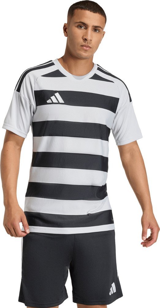 Koszulka męska adidas Hooped 26 Jersey szaro-czarna KF3396 S