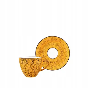Filiżanka do espresso porcelanowa żółta 75 ml ze spodkiem 11 cm Wilmax - Filiżanki - miniaturka - grafika 1