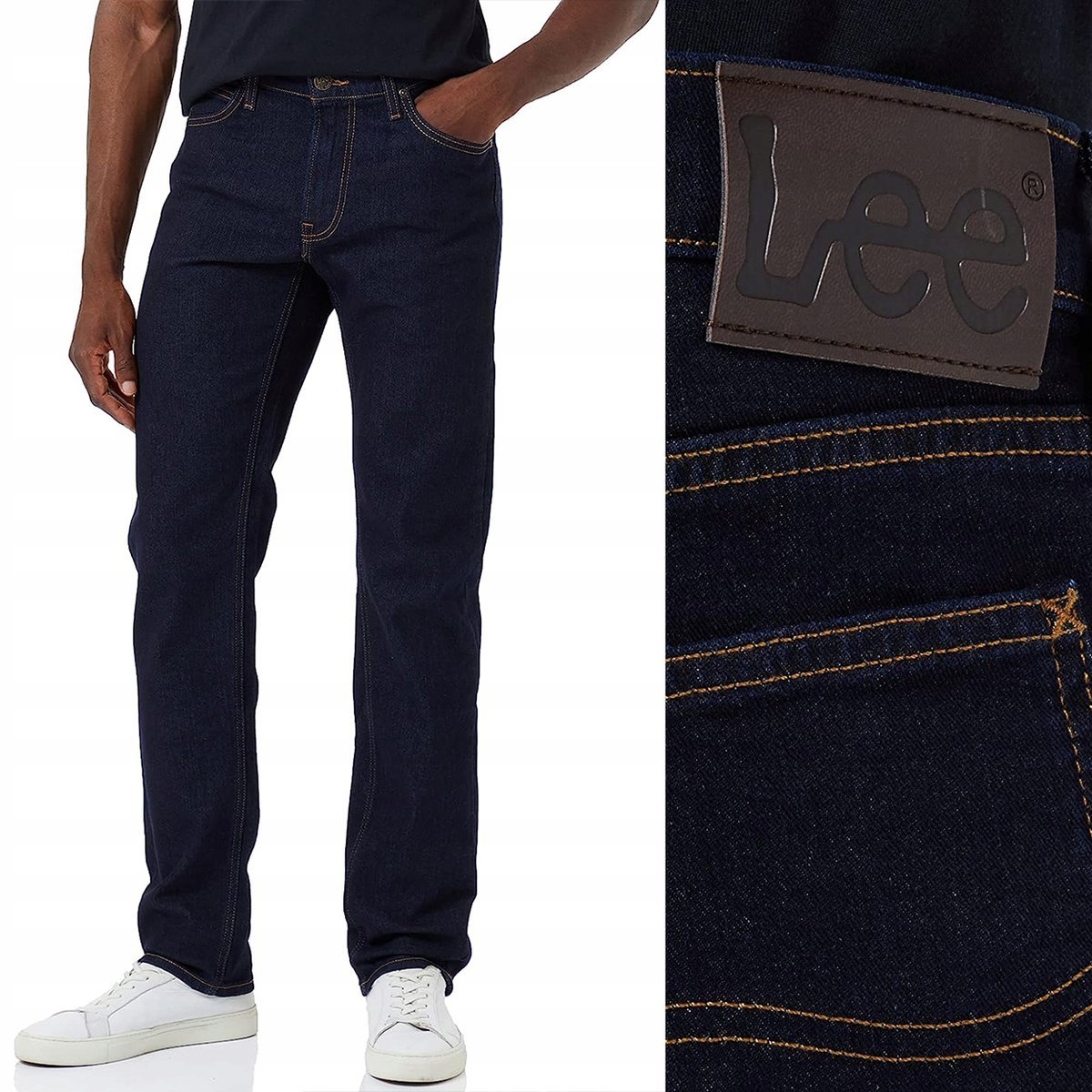 Lee DAREN Rinse DżINS proste męskie granatowe spodnie jeansowe W44 L34