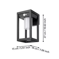 Lampy ogrodowe - EGLO Solarny kinkiet zewnętrzny LED Martano, czujnik - miniaturka - grafika 1