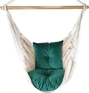 Fotele ogrodowe wiszące - Elior Krzesło brazylijskie z dwiema poduszkami butelkowa zieleń - Rippi - miniaturka - grafika 1