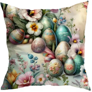 POSZEWKA WIELKANOC DEKORACYJNA 40X40 CM ŚWIĄTECZNA PISANKI KWIATY WZÓR 388 - Poszewki na poduszki POSZEWKA WIELKANOC DEKORACYJNA 40X40 CM ŚWIĄTECZNA PISANKI KWIATY WZÓR 388 - Poszewki na poduszki - miniaturka - grafika 1