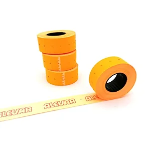 21x12 blistry 12 Rolki Etykiety dla cennika, Pomarańczowy Fluo stałe, 1.000 Etykiety dla rolki, łącznie 12.000 Etykiety - Cenówki - miniaturka - grafika 1