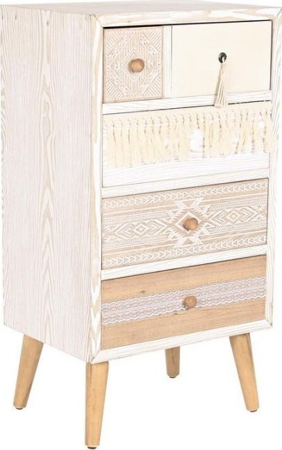DKD Home Decor Komoda DKD Home Decor Jodła Naturalny Bawełna Biały 48 x 35 x 89 cm