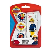 Przybory szkolne - Strażak Sam Gumki do ścierania 4szt - miniaturka - grafika 1