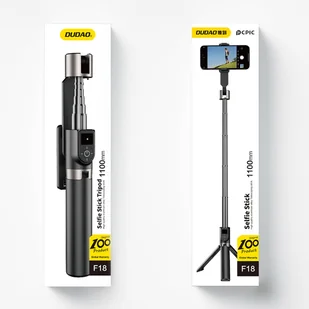 Selfie stick / kijek teleskopowy ze statywem Dudao F18B - czarny - Selfie stick - miniaturka - grafika 5
