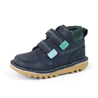 Botki damskie - Kickers Kick Hi Roll Zygzakowate botki, niebieskie, 38 EU, NIEBIESKI, 38 EU - miniaturka - grafika 1