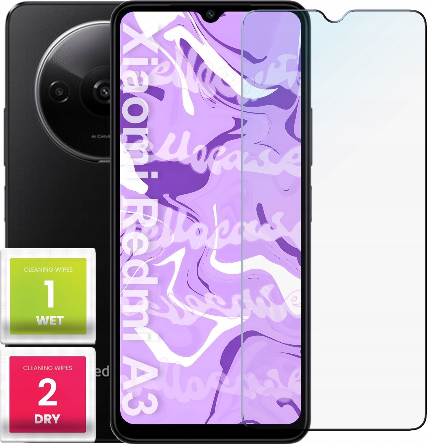 Hello Case Szkło Hartowane do Xiaomi Redmi A3 4g szybka 9H, płaskie 2.5D, ochronne