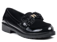 Półbuty damskie - Półbuty damskie S.Barski HY51-319 czarne wsuwane lakierowane eleganckie-40 - miniaturka - grafika 1