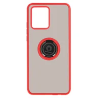 Etui i futerały do telefonów - Etui do Realme 8 i 8 Pro Bi-material Metal Ring Support - czerwone - miniaturka - grafika 1