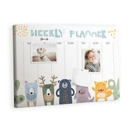 Planery - Kolorowy Organizer - Tablica Korkowa z Pinezkami - Planer dla dzieci na tydzień 60x40 cm - miniaturka - grafika 1