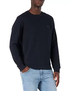 Bluzy męskie - BOSS Męska bluza z naszywką logo Westart z bawełny frotte, NIEBIESKI, XXL - grafika 1