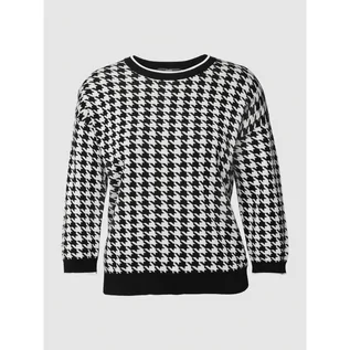 Swetry damskie - Sweter z dzianiny ze wzorem w pepitkę - Esprit Collection - grafika 1