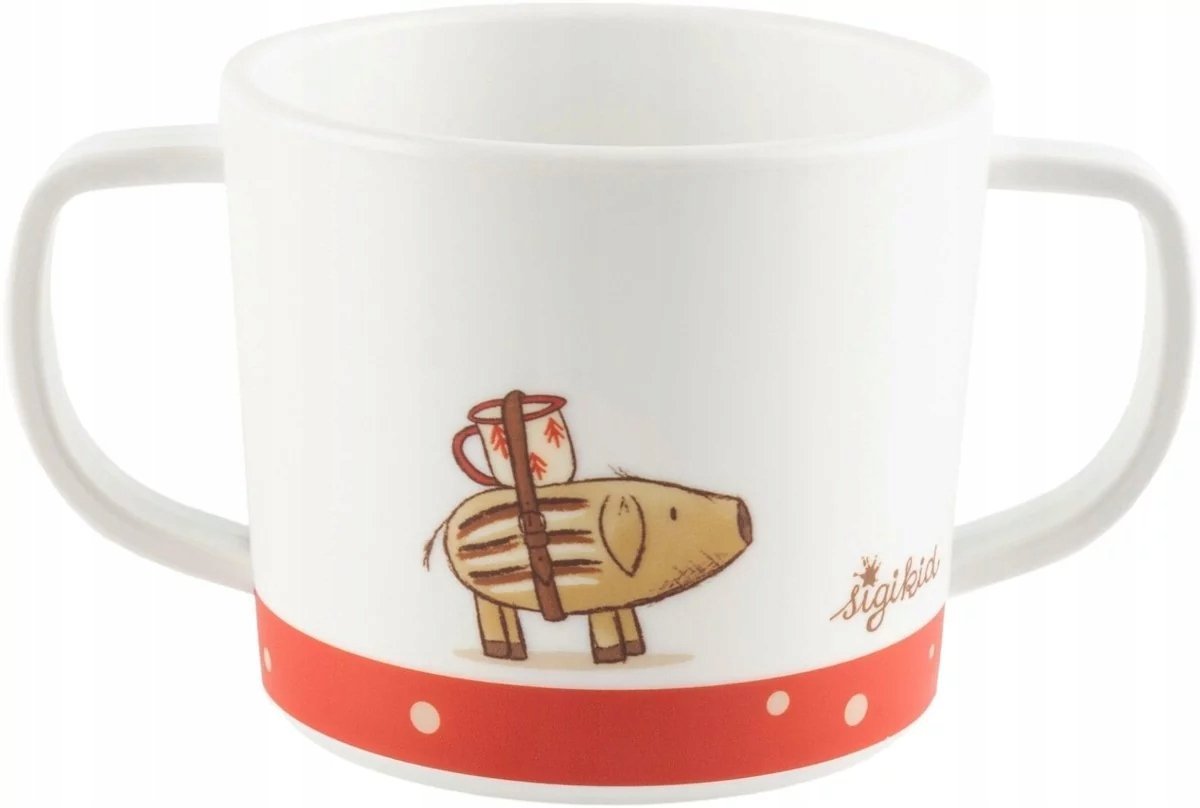 Kubek dla dziecka z uchwytami Mister O'Lui czerwony Sigikid