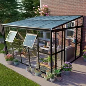 Szklarnie ogrodowe - Ogród zimowy SOHO Black 364x290cm PC + Glass - Gutroof - miniaturka - grafika 1