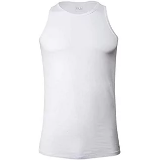 Koszulki i topy damskie - Fila Męski okrągły dekolt Tank Top FU5033 MAN ROUND NECK TANK TOP 300 L, 300 White, L, FU5033 FU5033 - grafika 1