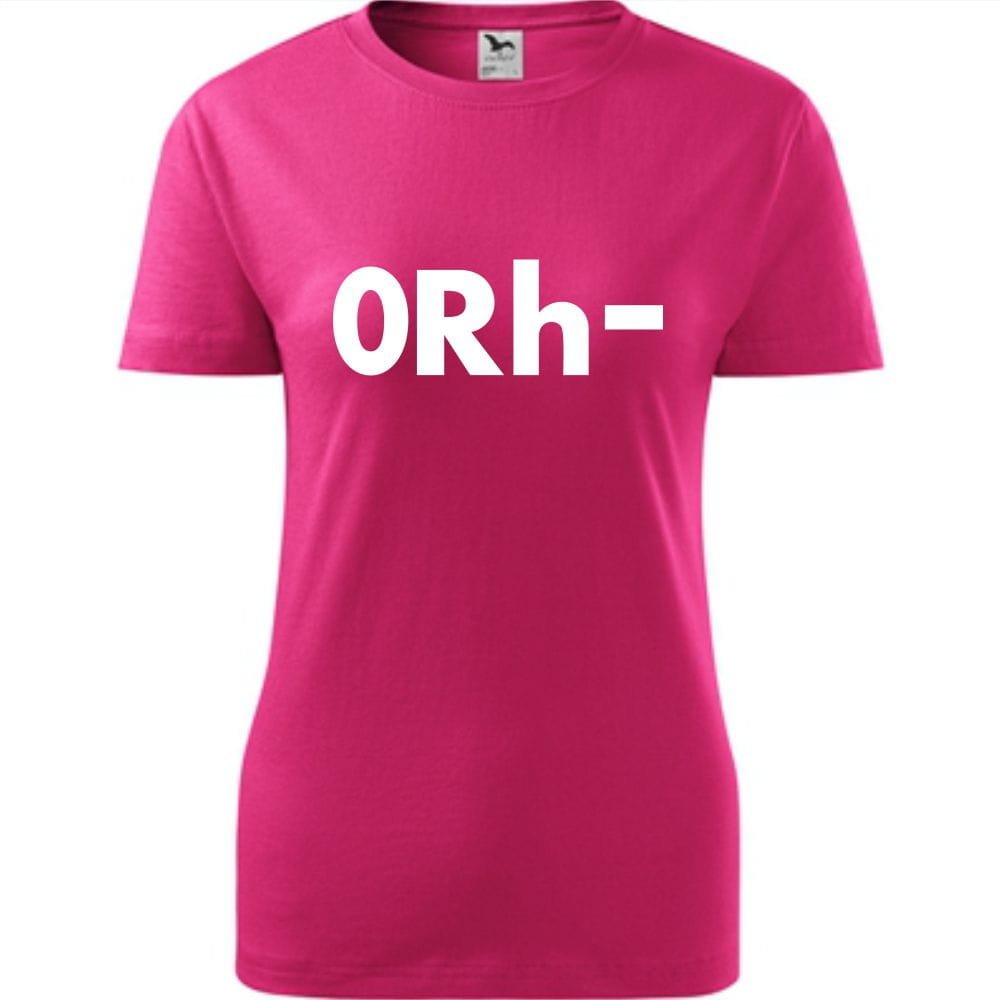 Damska Koszulka z Nadrukiem grupa krwi 0 rh- Honorowy Dawca Krwi Prezent malinowy XXL