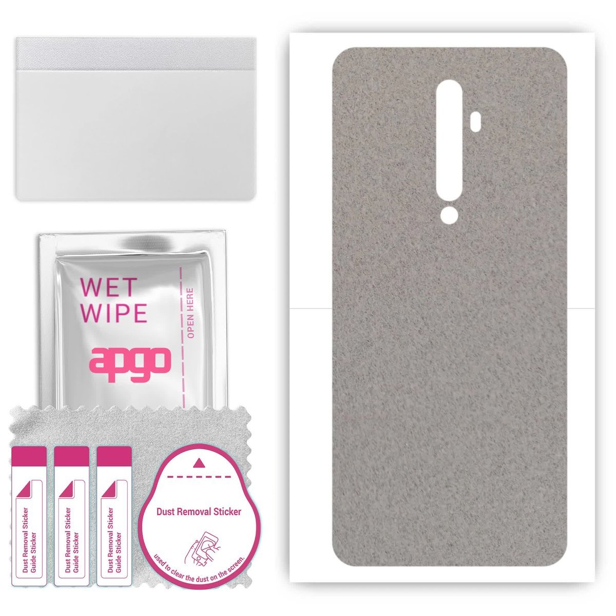 Folia naklejka skórka strukturalna na TYŁ Zamsz do Oppo Reno2 F - Zamsz Szary - apgo SKINS
