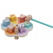 Zabawki interaktywne dla dzieci - Sun Baby Zabawka drewniana wbijanka Hammer Brench w kształcie kwiatka E01.058.1.1 - miniaturka - grafika 1