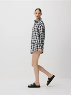 Spodenki damskie - Reserved - Szorty w kratę - czarny - miniaturka - grafika 1