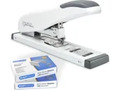 Zszywacze biurowe - RAPESCO TIERRA Zszywacz plastikowy do 100 kartek na zszywki 24/6 ECO HD-100 z powłoką antybakteryjną biały /1386/ RAP003-10 - miniaturka - grafika 1