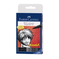 Flamastry - Faber-Castell Pisaki artystyczne - PITT ARTIST PEN MANGA - zestaw 8 szt 167107 - miniaturka - grafika 1