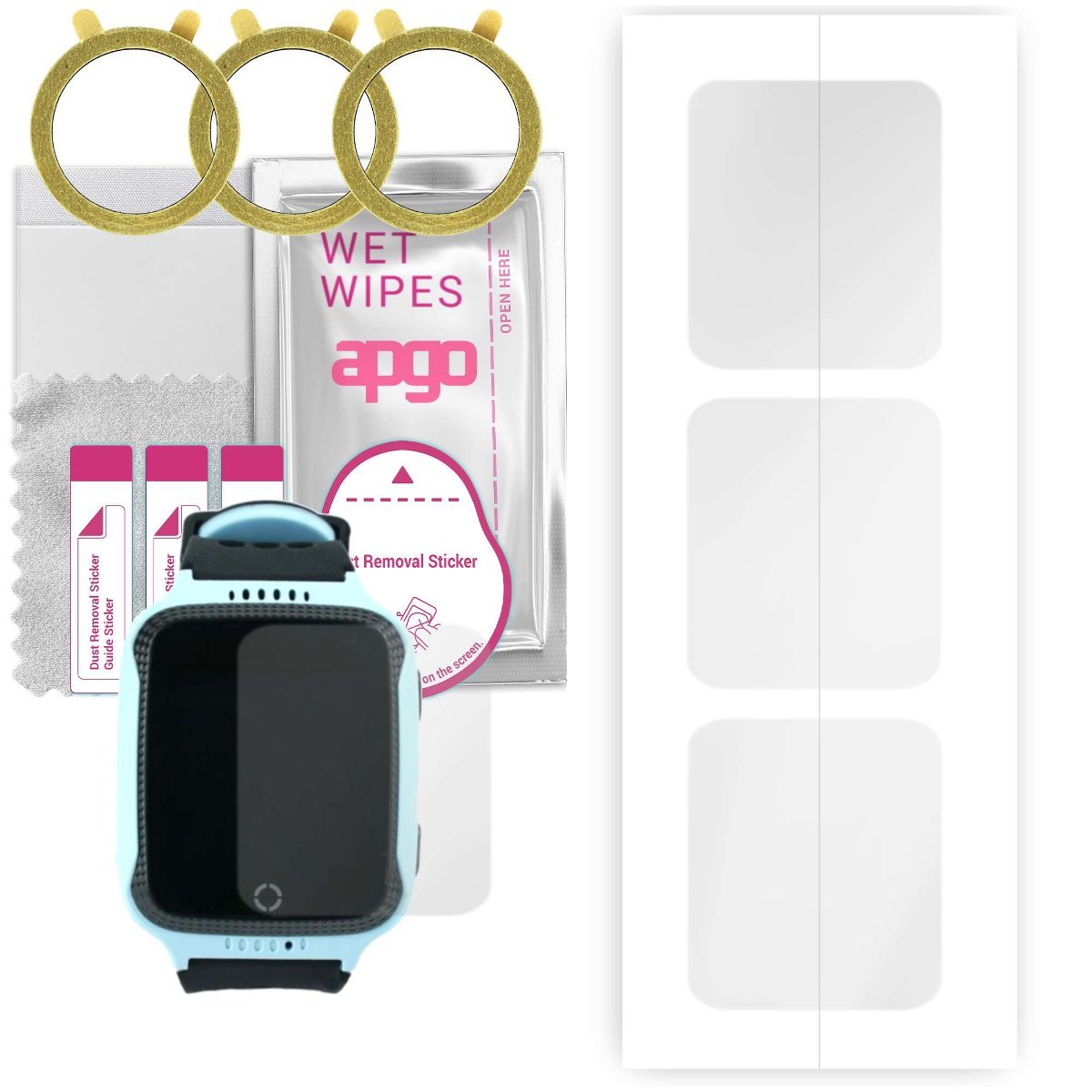 3x Folia hydrożelowa do Xblitz Kids Watch GPS Watch Me - apgo Smartwatch Hydrogel Protection Ochrona na ekran smartwatcha
