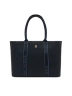 Torebki damskie - Tommy Hilfiger Torebka Th Logotape Tote AW0AW17198 Granatowy - miniaturka - grafika 1