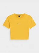 Koszulki i topy damskie - 4F DAMSKI CROP TOP ŻÓŁTA F041 ROZMIAR XS - miniaturka - grafika 1