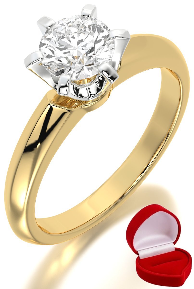 ZŁOTY PIERŚCIONEK ZARĘCZYNOWY 585 14k DIAMENT BRYLANT 0,70 ct R8