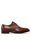 Półbuty męskie - Lord Premium Półbuty Derby 5504 Brązowy - miniaturka - grafika 1