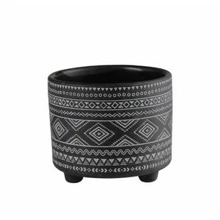 Osłonka terrakota EVERT 12 x 12 x 10 cm czarna - Donice - miniaturka - grafika 1