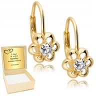 Biżuteria dla dzieci - ﻿Złote Kolczyki 925 Angielskie Kwiatki Grawer - miniaturka - grafika 1