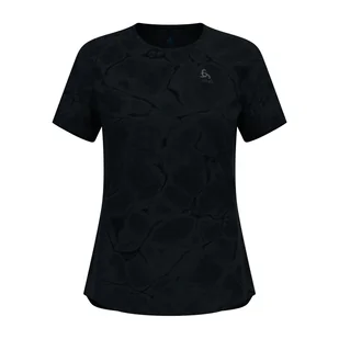 Damska koszulka do biegania Odlo Zeroweight Engineered Chill-Tec black melange - S - Koszulki sportowe damskie - miniaturka - grafika 1