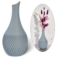 Wazony i flakony - Wazon na kwiaty nietłukący 23 cm Nowoczesny wazon imitacja betonu 3D - miniaturka - grafika 1