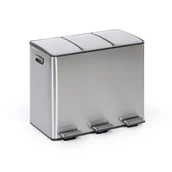 Kosze na śmieci - Wewnętrzny kosz do segregacji śmieci, 3x 45 l, nierdzewny, z pedałem - miniaturka - grafika 1