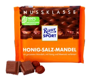 Ritter Sport, czekolada mleczna, słone migdały i miód, 100g - Czekolada - miniaturka - grafika 1