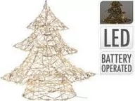Oświetlenie świąteczne - Choinka bożonarodzeniowa z metalu 20 LED 30cm timer złota - miniaturka - grafika 1