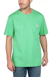 Koszulki sportowe męskie - Koszulka męska T-shirt Carhartt Heavyweight Pocket K87 GB8 Malachite - grafika 1