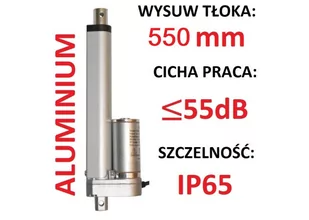SIŁOWNIK ELEKTRYCZNY 12V SILNIK LINIOWY 550mm 450N 13mm/s - Napędy i siłowniki do bram - miniaturka - grafika 1