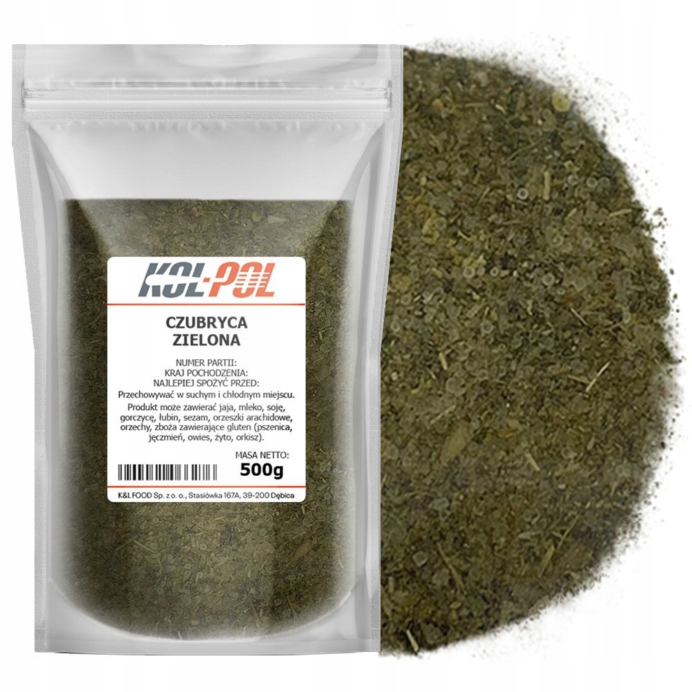 CZUBRYCA ZIELONA 500g Przyprawa aromatyczna ziołowa do mięs i dań Kol-Pol