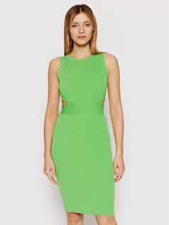 Sukienki - Kontatto Sukienka dzianinowa 3M7434 Zielony Slim Fit - grafika 1