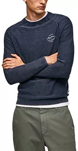 Pepe Jeans Sweter męski Pick, Niebieski (indygo), S - Swetry męskie - miniaturka - grafika 1