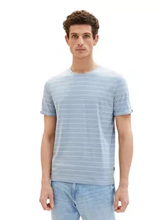 TOM TAILOR Męski T-shirt 1037992, 32471-Blue White Inject Stripe, L, 32471 – niebiesko-biały Inject Stripe, L - Koszulki męskie - miniaturka - grafika 1