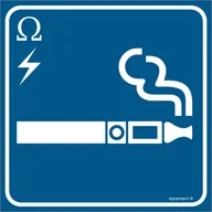 Systemy ekspozycyjne i znaki informacyjne - RA127 TU WOLNO PALIĆ PAPIEROSY ELEKTRONICZNE, PN - PŁYTA PCV 1MM; (300X300MM) - miniaturka - grafika 1