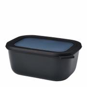 Miski i półmiski - Mepal Mepal Cirqula Oblong Nordic Black 1,5 L Czarna Miska Kuchenna Plastikowa Z Pokrywką - miniaturka - grafika 1