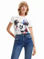 Koszulki i topy damskie - Desigual T-Shirt Mickey Crash 23SWTK59 Biały Regular Fit - miniaturka - grafika 1
