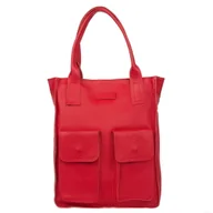 Torebki damskie - Duża Shopperka Torba Skórzana Vezze Tasca Czerwona - miniaturka - grafika 1
